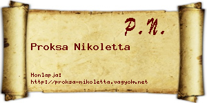 Proksa Nikoletta névjegykártya